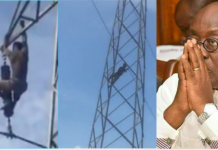 SAD: Man climbs high-tension pole at Kasoa to be electrocuted over Akufo Addo’s BAD governance SAD: Man climbs high-tension pole at Kasoa to be electrocuted over Akufo Addo’s BAD governance